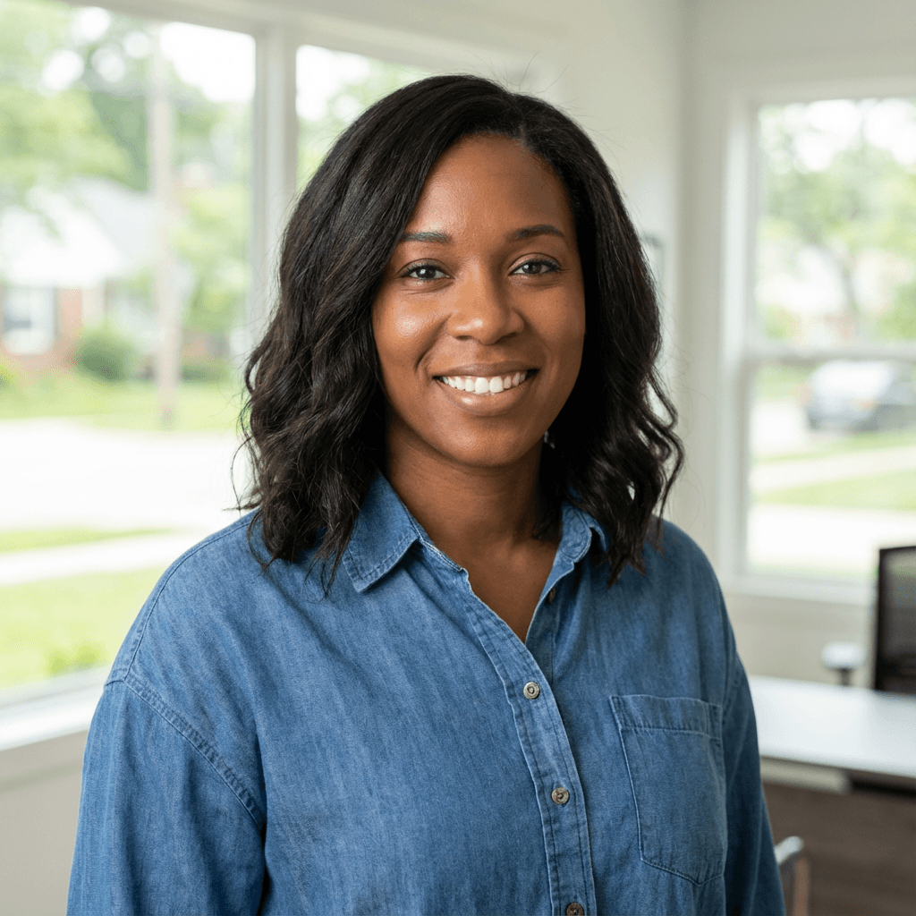 Latoya B., a warm and composed woman in her mid 30s