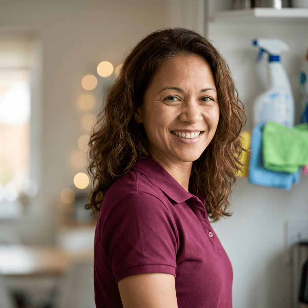 Woman holding a mug of tea in a quiet kitchen
